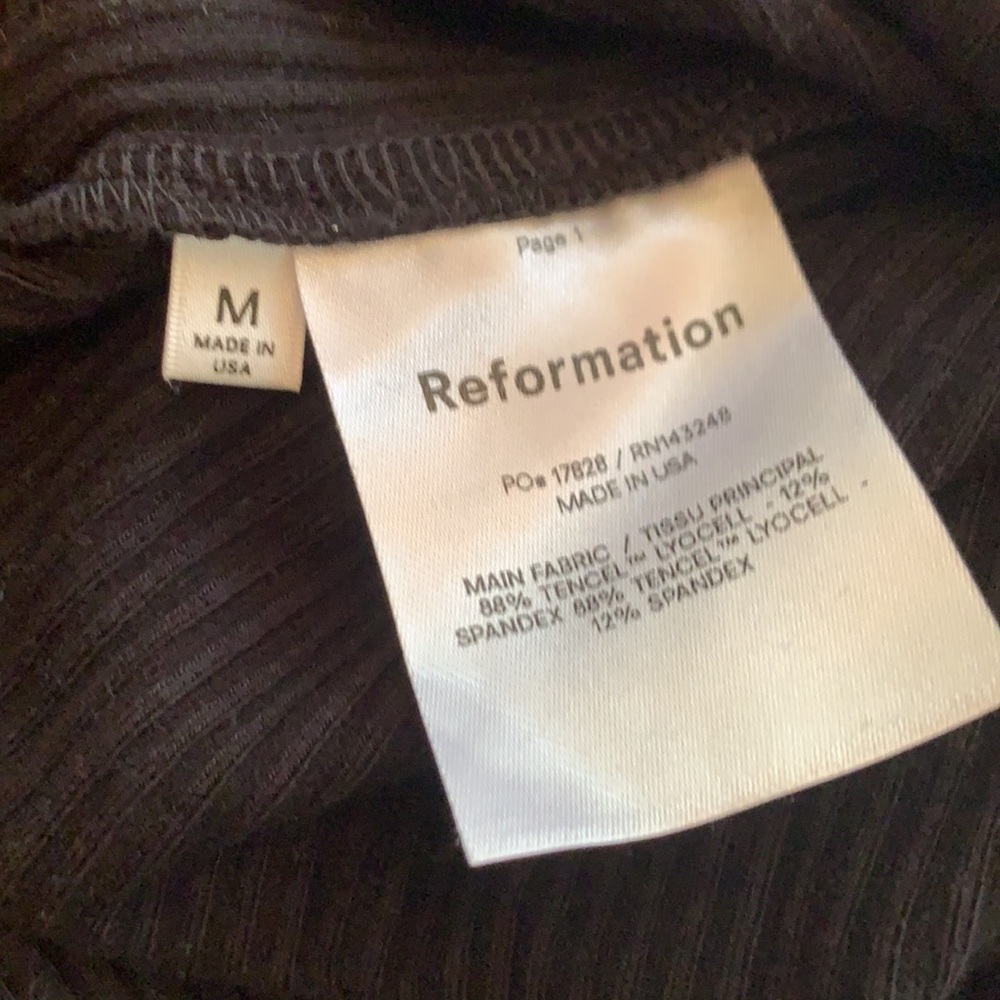 Reformation Pants Kassia Tie Waist Rib Knit Black M NWT - Picture 10 of 16